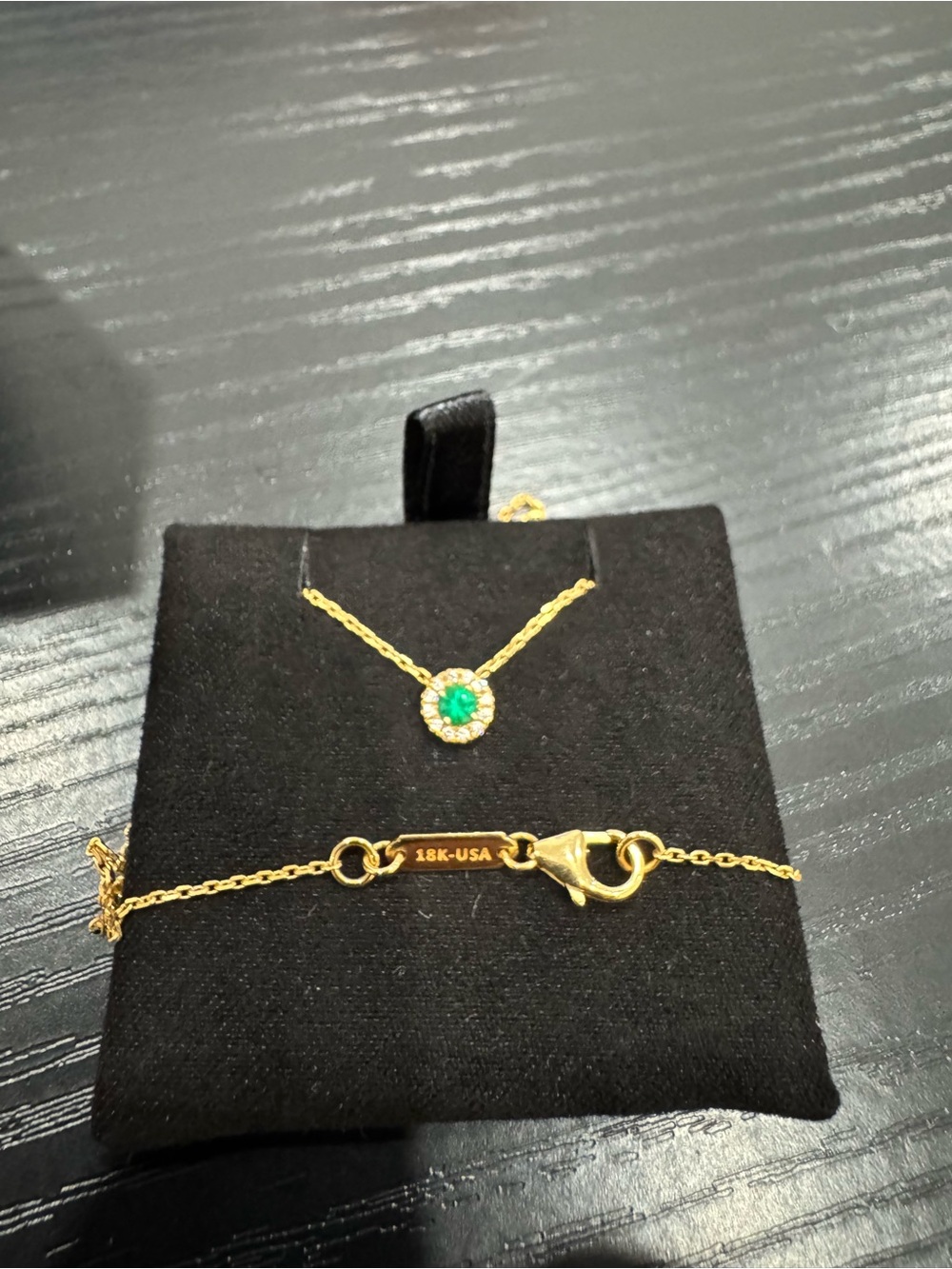 Suzanne Kalan Emerald and Diamond Pendant Necklace - Picture 4 of 6